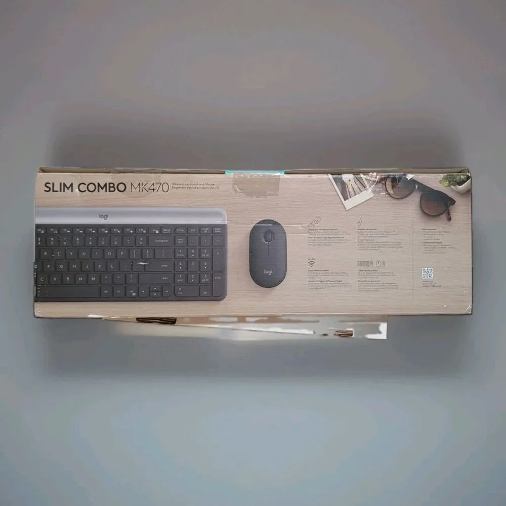 Logitech MK470 Slim Wireless Keyboard Mouse Combo Graphite USB New Open Box